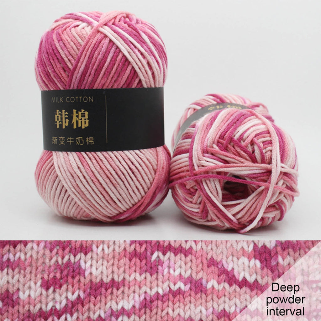 Cotton Yarn - Multicolor Rainbows Yarn,50 gram Skeins,26 Colors Available,7 Strands Of Combed Milk Cotton Crocheting Yarn for Knitting,Crochet,Weaving,Arts & Crafts - Fiesta #U - Pink Beige