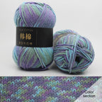 Cotton Yarn - Multicolor Rainbows Yarn,50 gram Skeins,26 Colors Available,7 Strands Of Combed Milk Cotton Crocheting Yarn for Knitting,Crochet,Weaving,Arts & Crafts - Fiesta #Y - Blue Purple