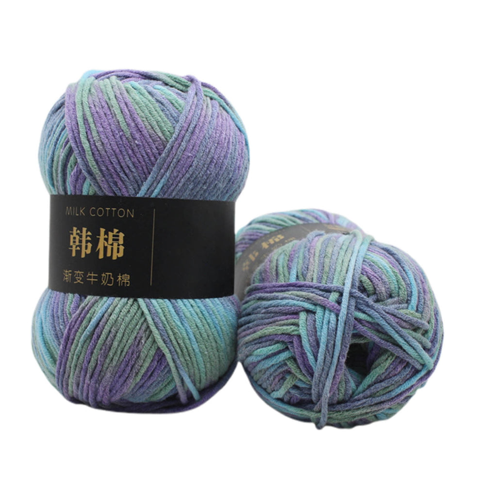 Cotton Yarn - Multicolor Rainbows Yarn,50 gram Skeins,26 Colors Available,7 Strands Of Combed Milk Cotton Crocheting Yarn for Knitting,Crochet,Weaving,Arts & Crafts - Fiesta #Y - Blue Purple