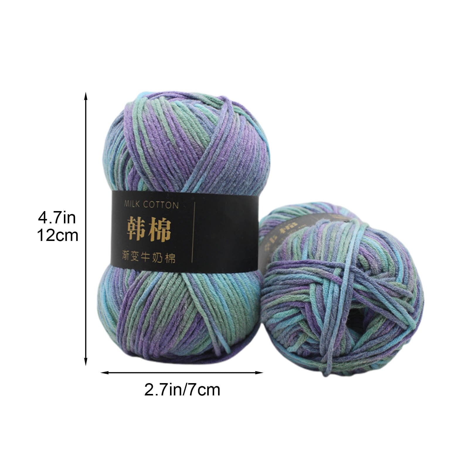 Cotton Yarn - Multicolor Rainbows Yarn,50 gram Skeins,26 Colors Available,7 Strands Of Combed Milk Cotton Crocheting Yarn for Knitting,Crochet,Weaving,Arts & Crafts - Fiesta #Y - Blue Purple