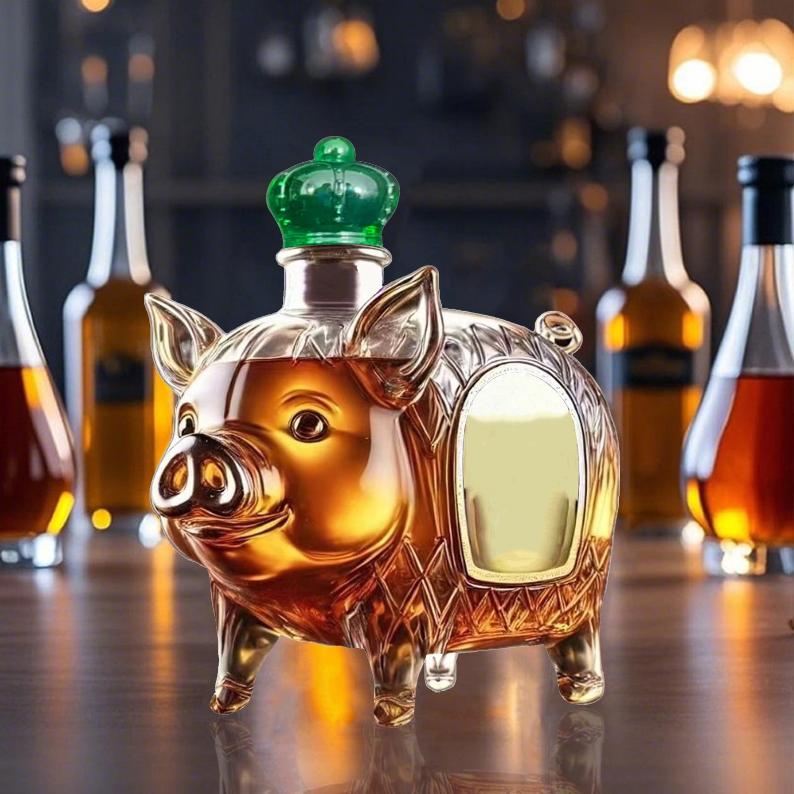 Wolf Whiskey Bottle, Funny Wolf Whiskey Bottle, 3D Wolf Shape Glass, Wine Decanter for Men Dad, Home Bar Dachshund Lover Decor I