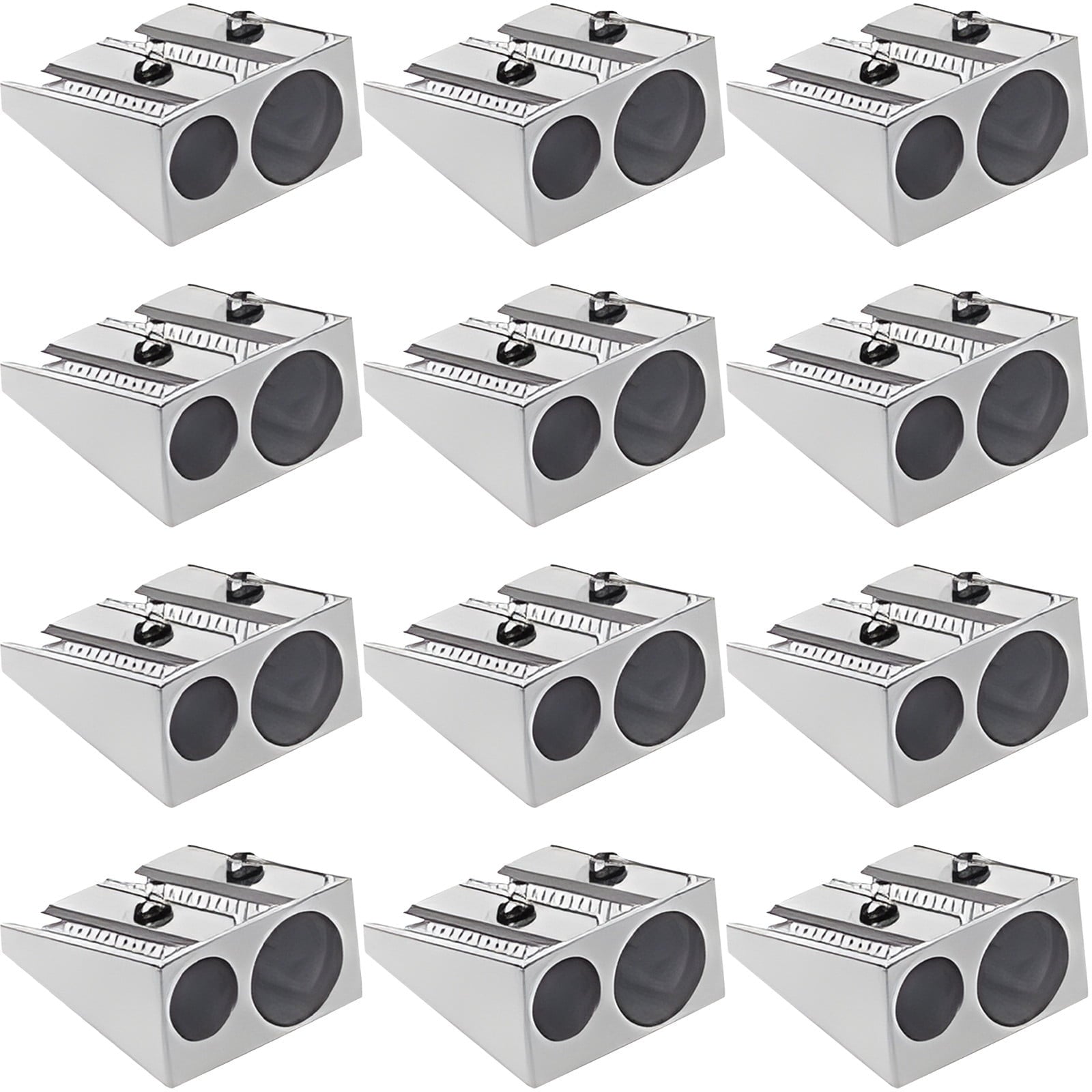 Pencil Sharpener Survival, Hand Held Pencil Sharpener, Metal Pencil Sharpener Magnesium, 2-Hole Pencil Sharpener Magnesium Alloy Wedge Profile, Magnesium Alloy Pencil Sharpener (12 pc) 0.9×0.9×0.4 in C