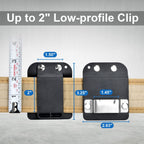 2 Pack Tape Measure Holder for Belt, Low-Profile Tape Measure Belt Clip, Fits up to Tool Belt, Tape Accessories