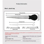 Stainless Steel Food Grade Turkey Baster for Cooking, Baking, Injecting Marinade With cleaning brush（Black）