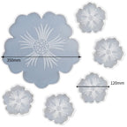 Silicone Resin Molds, 1PCS Large Resin Tray Mold and 5PCS Coaster Molds for Resin Casting, Flower Shape Epoxy Resins Casting Molds for, Home Decoration, Table Wine Tray-6 PCS