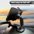1 PC Car Dashboard Cell Phone Holder,Rotation Dashboard Phone Holder, Multifunctional Sun Visor Rearview Mirror Navigation Mount, Compatible with 4-7 Inch Smartphones (Black)
