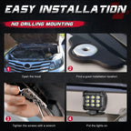 Led Light Bar Mounting Brackets 2pcs Universal Hood Led Work Light led Pods Mount Bracket Clamp Holder for SUV Truck Off Road Installed No Need Drilling,