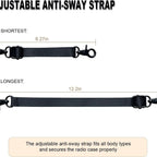 Radio Strap Holster With an Adjustable, Widened Shoulder Strap Featuring 3M Reflective Strips, a Mic Clip, and an Anti-Sway Design – A Secure Carrying System for Small/Medium Radio
