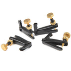4Pack Violin Fine Tuners for 4/4-3/4 Violin Metal String Adjuster Nickel Plated Anti Rust (Black + Gold)