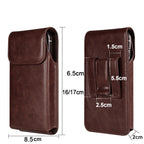 Leather Belt Clip Phone Case Men Waist Bag Holder Holster Pouch Mobile Phone Waist Bag for Mens(Coffee)