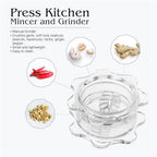 Garlic Twister 4th Gen – Garlic Mincer & Garlic Press in One - for Ginger, Herbs, Nuts & more, BPA-Free, Dishwasher Safe, 3–5 Clove Capacity - Clear