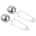 2 Pcs Snap Tea Ball Infuser with Handle, Loose Tea Steeper, Stainless Steel Tea Strainer for Brew Loose Leaf Tea, Silver
