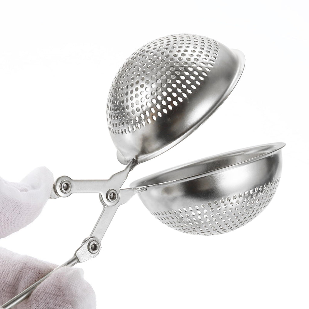 2 Pcs Snap Tea Ball Infuser with Handle, Loose Tea Steeper, Stainless Steel Tea Strainer for Brew Loose Leaf Tea, Silver