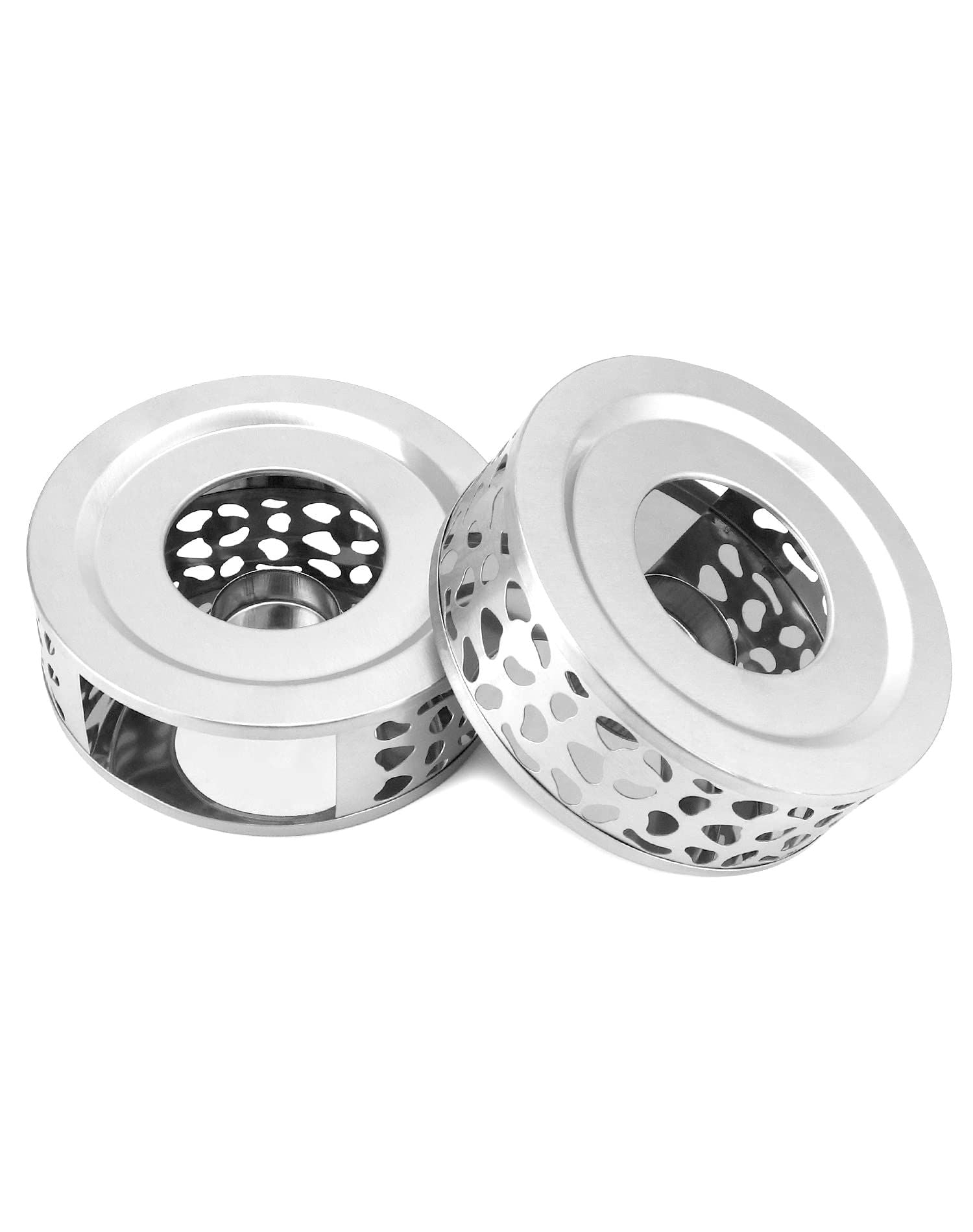 2pcs Stainless Steel Teapot Warmer, Tea Warmer for Teapot, Silver Color  hot tea stove, hot coffee stove, and tea warmer base