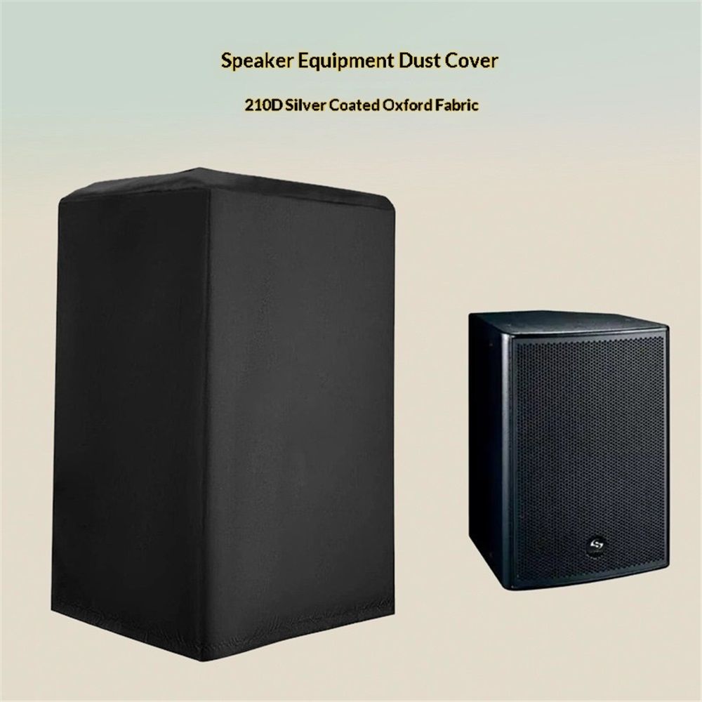 15 Inch Outdoor Speaker Cover - Upright Speaker Protective Cover, Sunscreen Waterproof Audio Dust Protection Bag (Black)