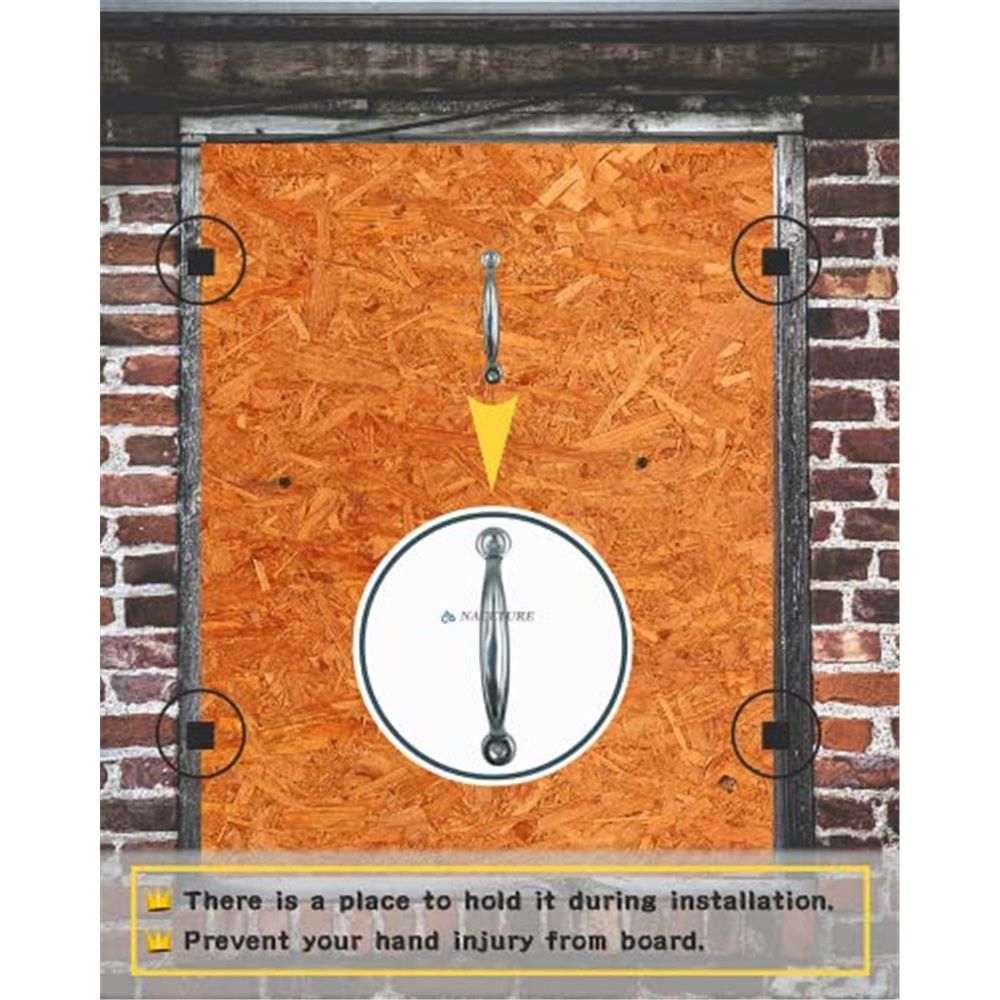 Hurricane Window Board-Up Clips Universal and Reusable Hurricane Storm Plywood Clips for Windows with Door Handles and Screws 1/2 inch 16 Pack (1/2")