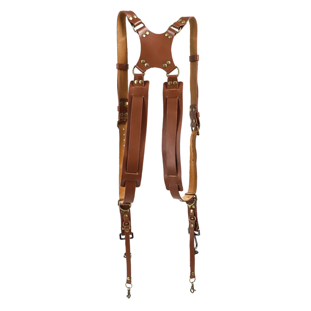Camera Strap,Camera Straps for Photographers,Leather Dual Camera Strap for Two Cameras (Brown) Dual Camera Harness Strap with Padded for Two Cameras