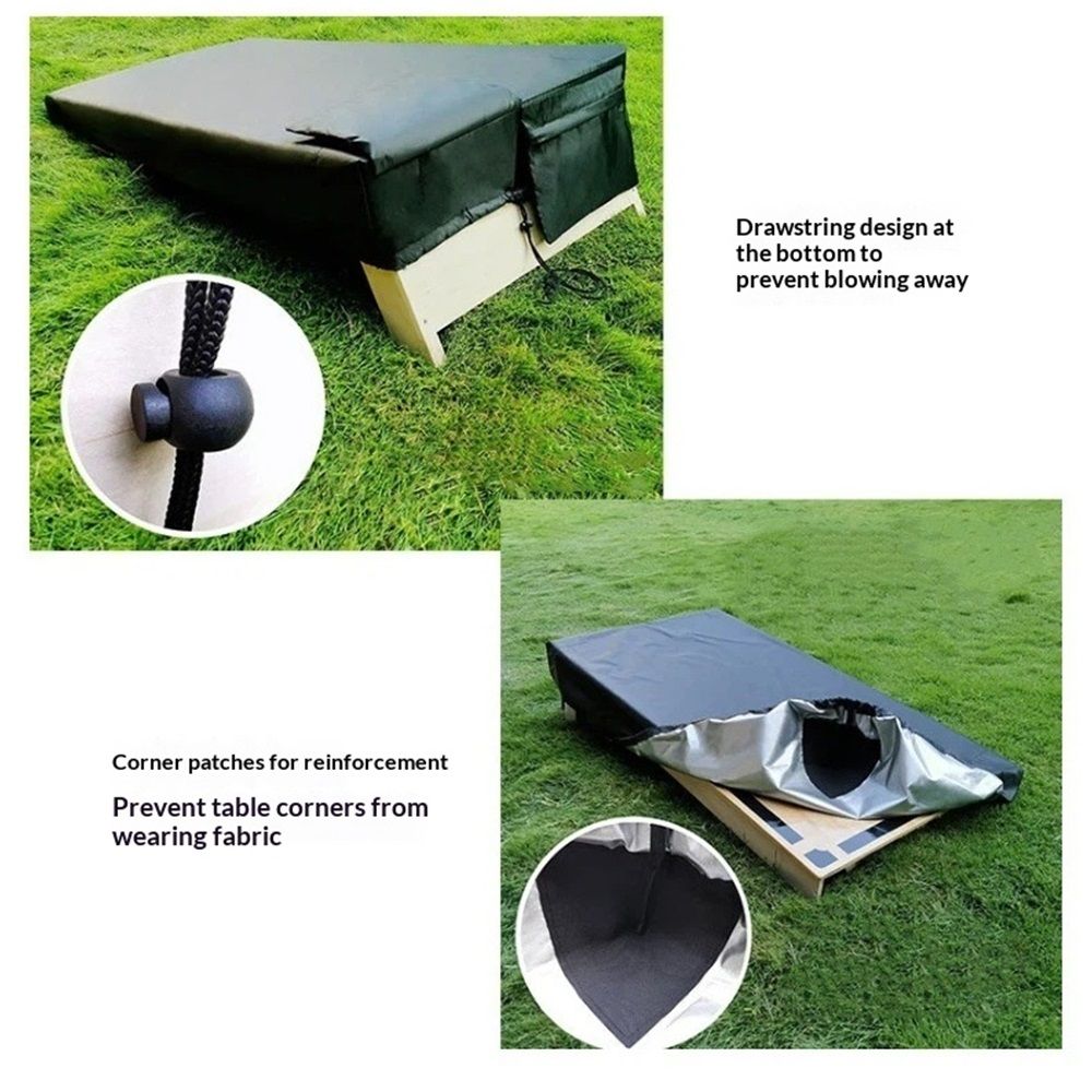 Cornhole Covers, for 4' x 2' Boards, with Bag for Storing Cornhole Bags, Waterproof & UV Resistant, Black