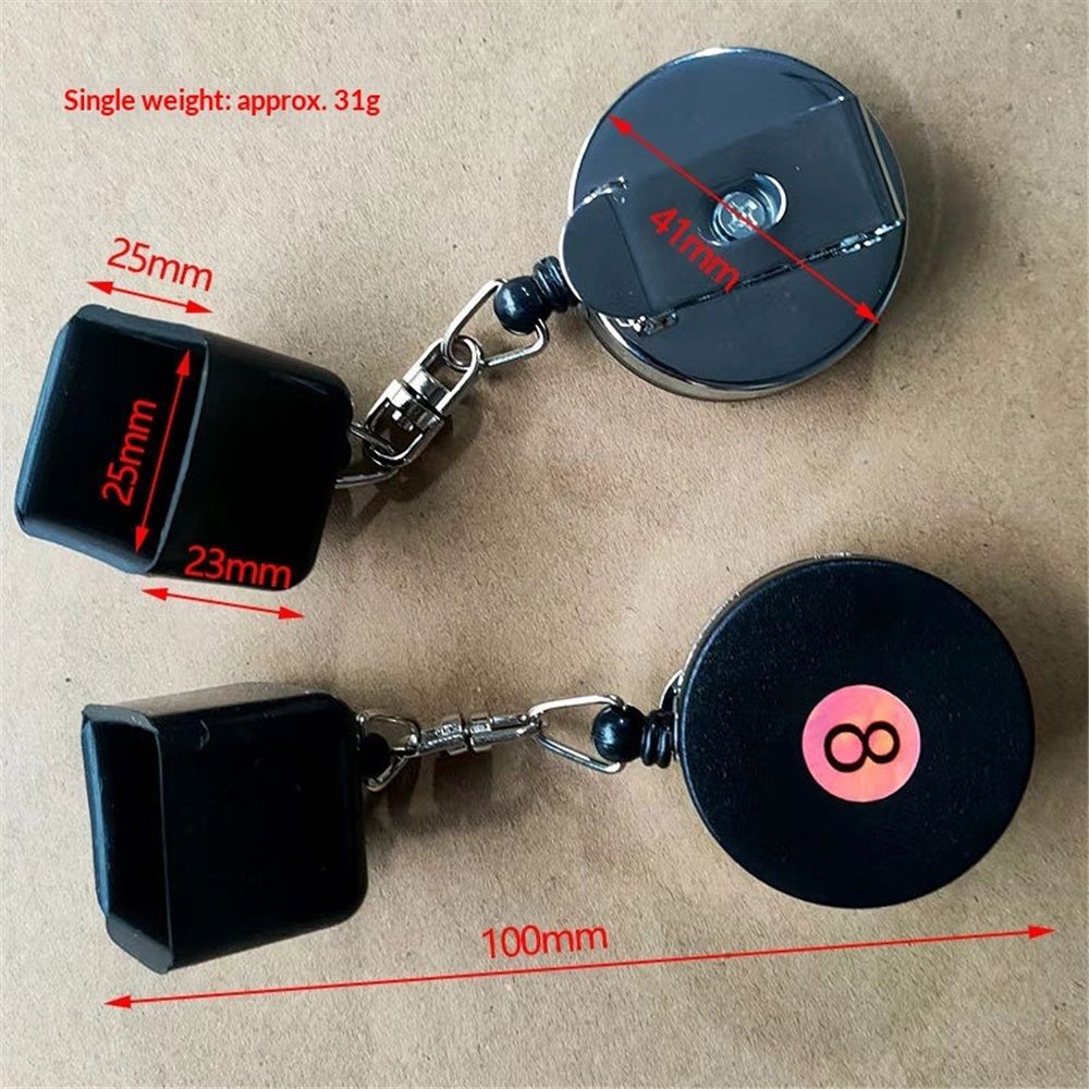 2 pack Pool Chalk Holder - Billiard Pool Cue Chalk Keeper Case Cover with Retractable Key Ring & Belt Clip, Accessories for Game Training & Practice