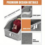 Hat Storage for Baseball Caps,2 PCS Stackable Hat Storage Boxes holds up to 24 Caps Hat Organizer for Closet, Sturdy Snapback Hat Boxes for Women&Men with Clear Window, Grey（excluding hats）