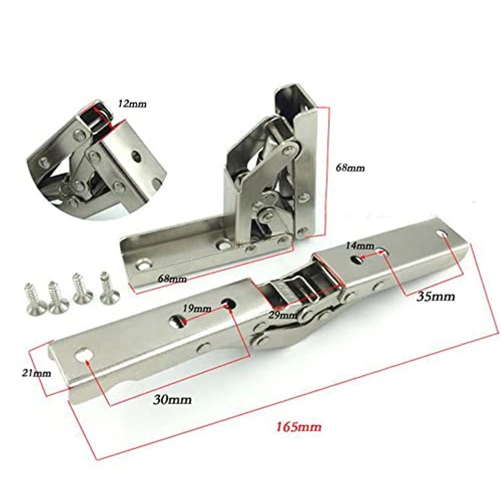 4 pack 90 Degree Folding Door/Shelf Hinge Hidden Bracket Table Holder Furniture Parts for Table Legs Furniture(4pc)