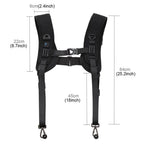 Dual Camera Shoulder Harness Quick Release Double Camera Tether Strap Soft Pad Decompression Strap Belt With 1/4 inch Screw for DSLR SLR Cameras