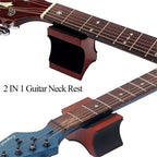 Guitar Neck Rest, Electric Acoustic & Bass Guitar Support Pillow for Changing Strings, String Instrument Wooden Neck Craddle, Luthier Repair Setup Burgundy