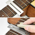 Guitar Luthier Tool Set, Fret Rubber Hammer, Fret Crowning File, Fret Leveling Beam Sanding Leveler Beam, Fret Rocker, Fingerboard Guards, String Spreaders for Guitar Bass