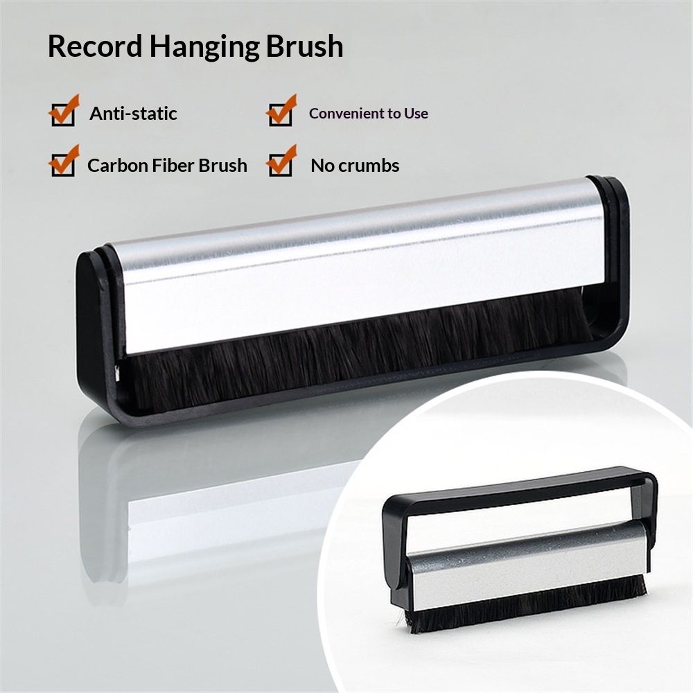 Vinyl Record & Stylus Cleaning Kit with 2-in-1 Anti-Static Carbon Fiber & Soft Velvet LP Brush and Stylus Brush (VB52)