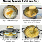 Spaetzle Maker, Premium Grade Stainless Steel Spaetzle Press, Efficient Homemade Spaetzle and Knoepfle, Dishwasher Safe Spaetzle Noodle Maker with Comfort Handle for Pots Up to 30 CM