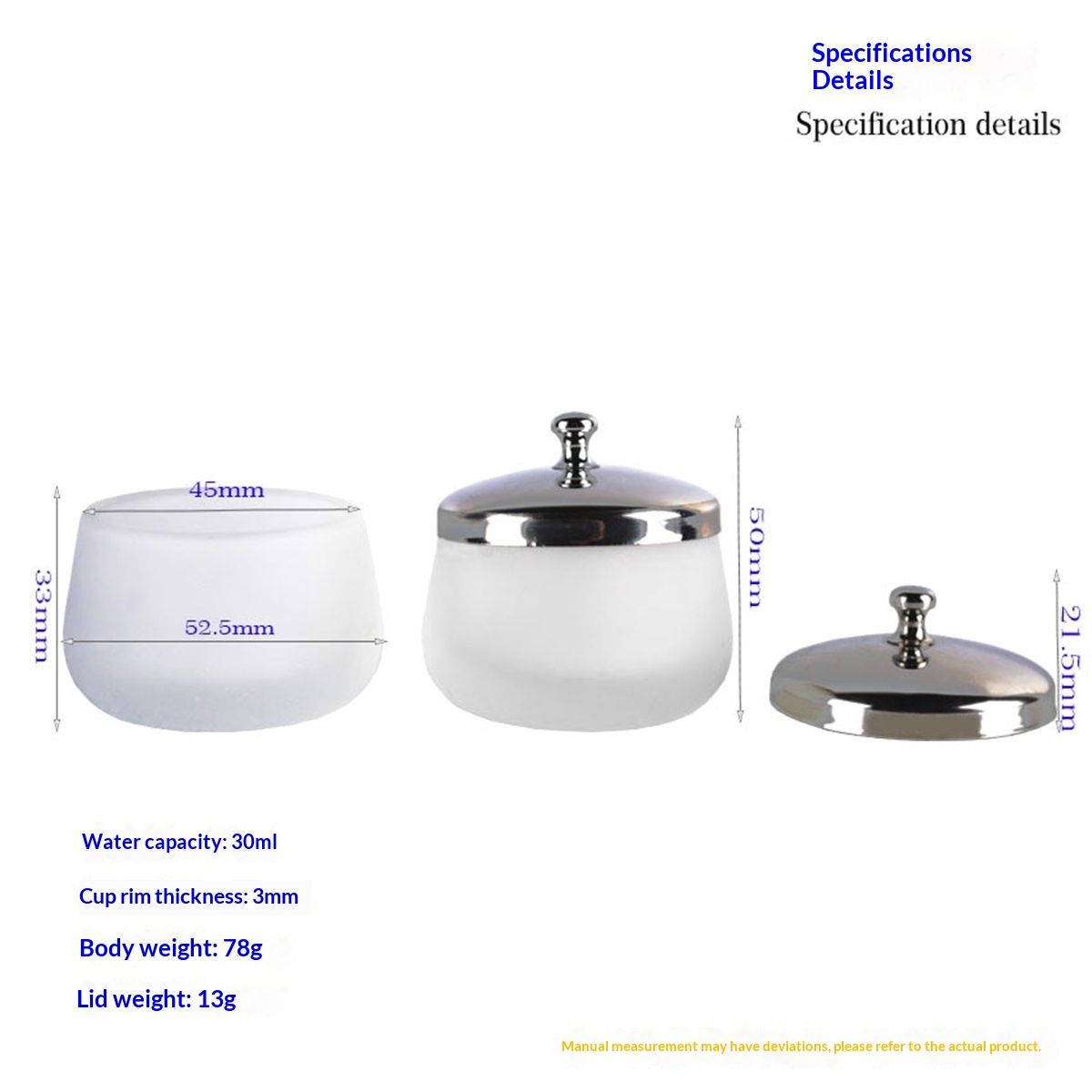 4Piece Matte Crystal Glass Nail with Lid Nail Glass Crystal Cup Nail Crystal Bowl Dapping Dish Glass Crystal Dappen Dish Liquid Container Holder Tool for Acrylic Liquid Powder