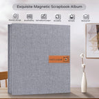 Large Photo Album Self Adhesive 4x6 5x7 8x10 Scrapbook Album DIY Picture Book,Gifts for Mom,Family Baby and Wedding,with Metal Pen and Plastic Board