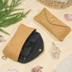 2pcs Sunglasses Case Hard Shell Glasses Eyeglass Travel Pouch Women Men Eyewear Organizer Holder with Clip（apricot）