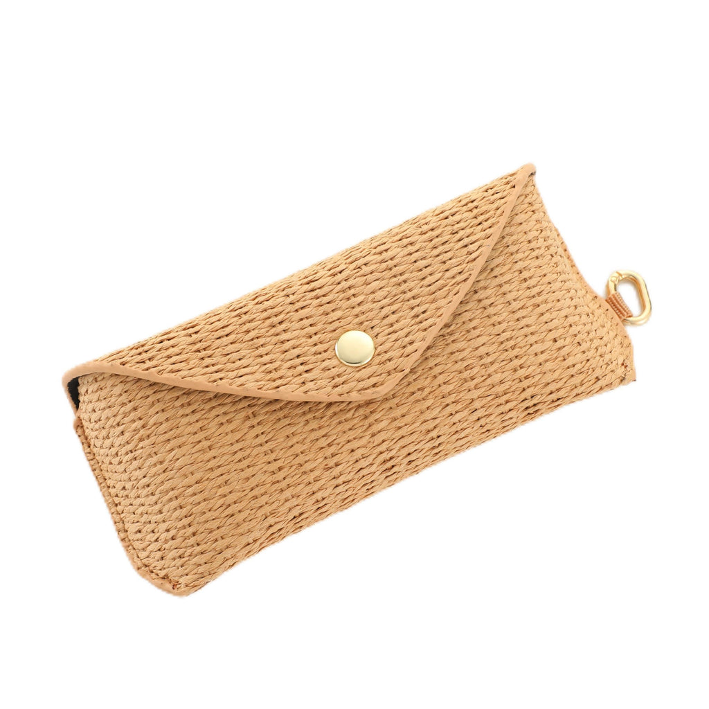 2pcs Sunglasses Case Hard Shell Glasses Eyeglass Travel Pouch Women Men Eyewear Organizer Holder with Clip（apricot）