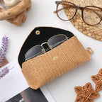 2pcs Sunglasses Case Hard Shell Glasses Eyeglass Travel Pouch Women Men Eyewear Organizer Holder with Clip（apricot）