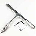 All-Purpose Shower Squeegee for Shower Doors, Bathroom, Window and Car Glass - Stainless Steel, （Scraper+Square Adhesive Hook）