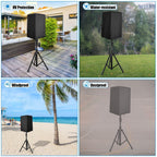 Outdoor Speaker Covers UV Protection Water Resistant Dustproof 210D Oxford Cloth Dustproof and waterproof bottom with a drawstring(Black 42*38*67cm)