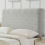 Elastic headboard cover suitable for flip cover of bed headboard, jacquard headboard dust protection cover for bedroom decoration（light gray 1.5m）