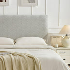 Elastic headboard cover suitable for flip cover of bed headboard, jacquard headboard dust protection cover for bedroom decoration（light gray 1.5m）