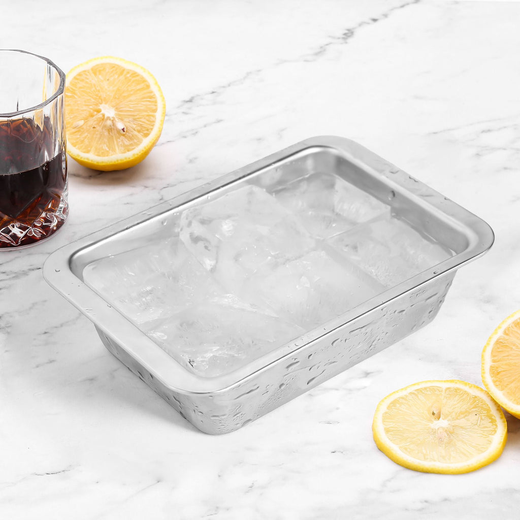 Retro Ice Cube Tray, Stainless Steel, Dishwasher Safe, , Non-Toxic & Easy Release for Kitchen & Bar Use