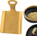 Manual stainless steel grinder, household wasabi, ginger, garlic accessories, multi-purpose grinder, restaurant, hotel kitchen small tool（golden）