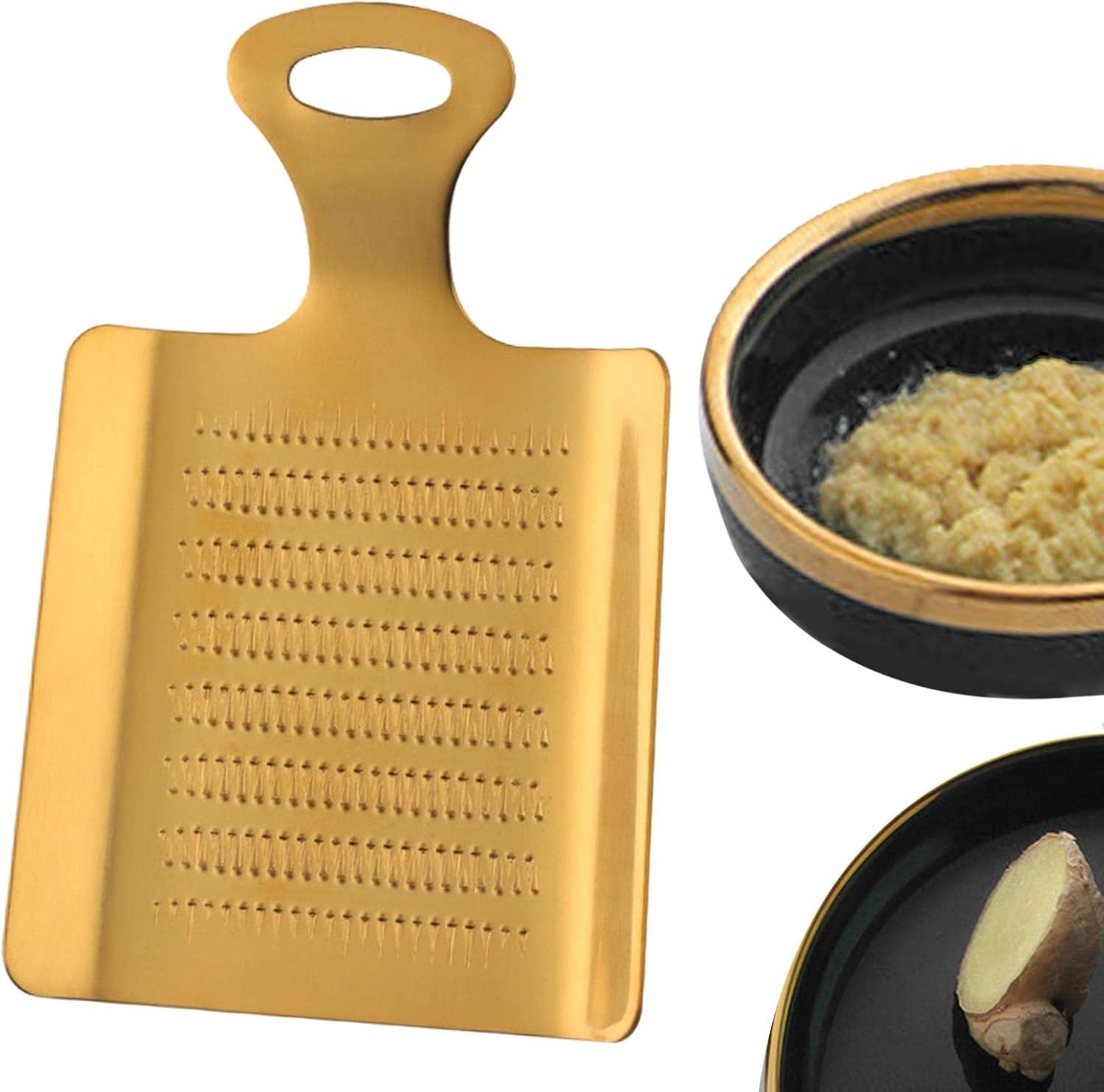 Manual stainless steel grinder, household wasabi, ginger, garlic accessories, multi-purpose grinder, restaurant, hotel kitchen small tool（golden）