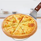 Food transfer shovel stainless steel circular pizza transfer shovel wooden handle large pizza shovel cake safe transfer shovel