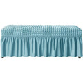 Dining Bench Soft Stretch  with Skirt Polyester Footstool Protector Bubble Lattice Piano Bench Covers for Living Room and Bedroom，M