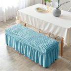 Dining Bench Soft Stretch  with Skirt Polyester Footstool Protector Bubble Lattice Piano Bench Covers for Living Room and Bedroom，M