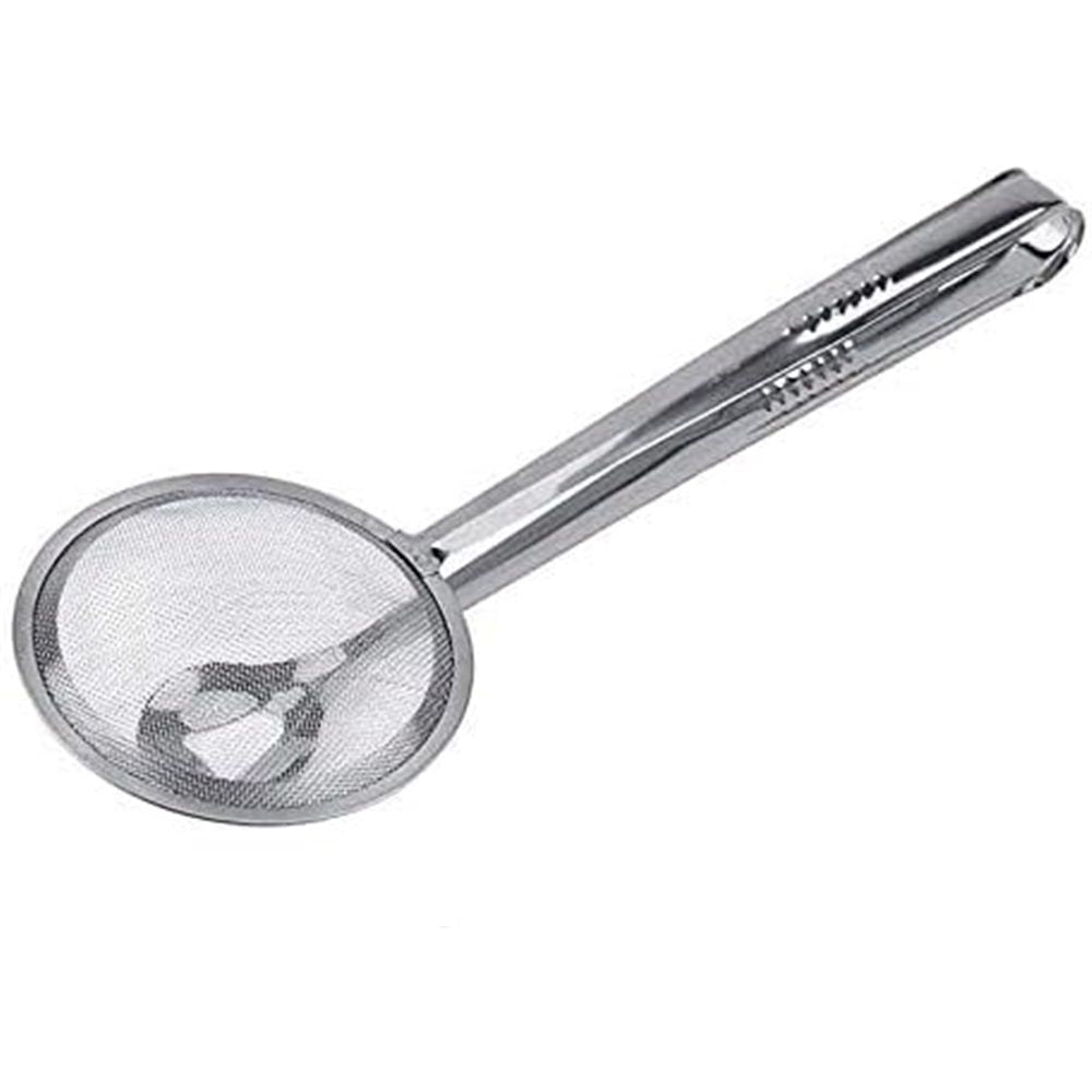 Stainless Steel Drain Oil Fried Food Strainer with Clip Fry Tool Oil Skimmer Food Clip Tong Filter Strainer Mesh