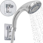2pcs Strong Adhesive Shower Head Holder  Adjustable Shower Wand Holder,Handheld Shower Head Wall Mount Bracket with 2 Hanger Hooks,