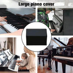 Upright Piano Cover-Black Piano Cover-Pet Paw Protector-Waterproof, Dustproof, Sunproof-Reusable Washable Piano Full Cover（420D：153*60*110cm black）