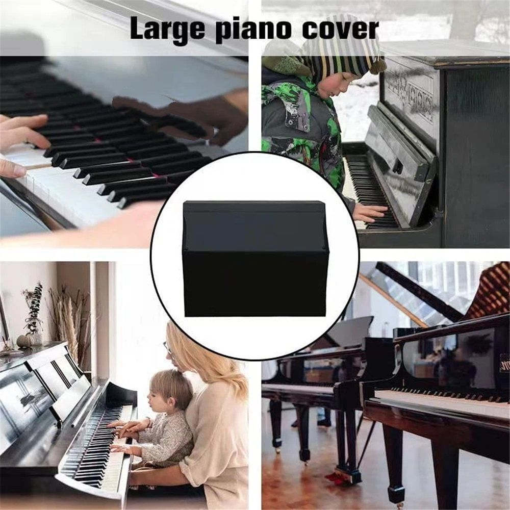 Upright Piano Cover-Black Piano Cover-Pet Paw Protector-Waterproof, Dustproof, Sunproof-Reusable Washable Piano Full Cover（420D：153*60*110cm black）