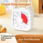 60 Minute Kids Visual Timer Home Edition - for Homeschool Supplies Study Tool, Timer for Kids Desk, Office Desk and Meetings with Silent Operation (white,Battery not included)